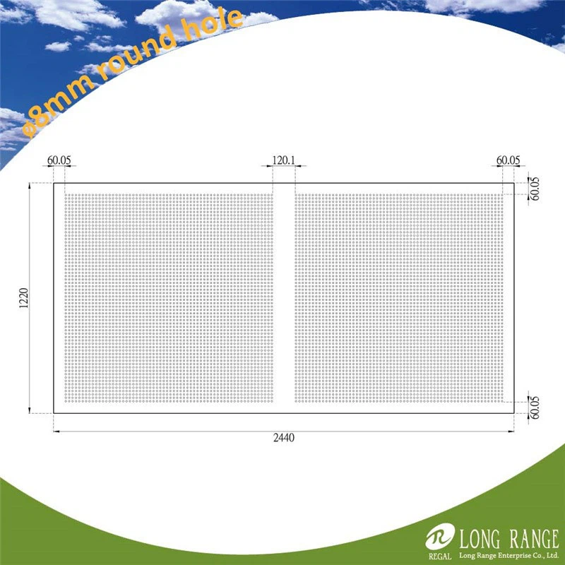 3. 8mm round hole, 1220x2440, 2 blocks